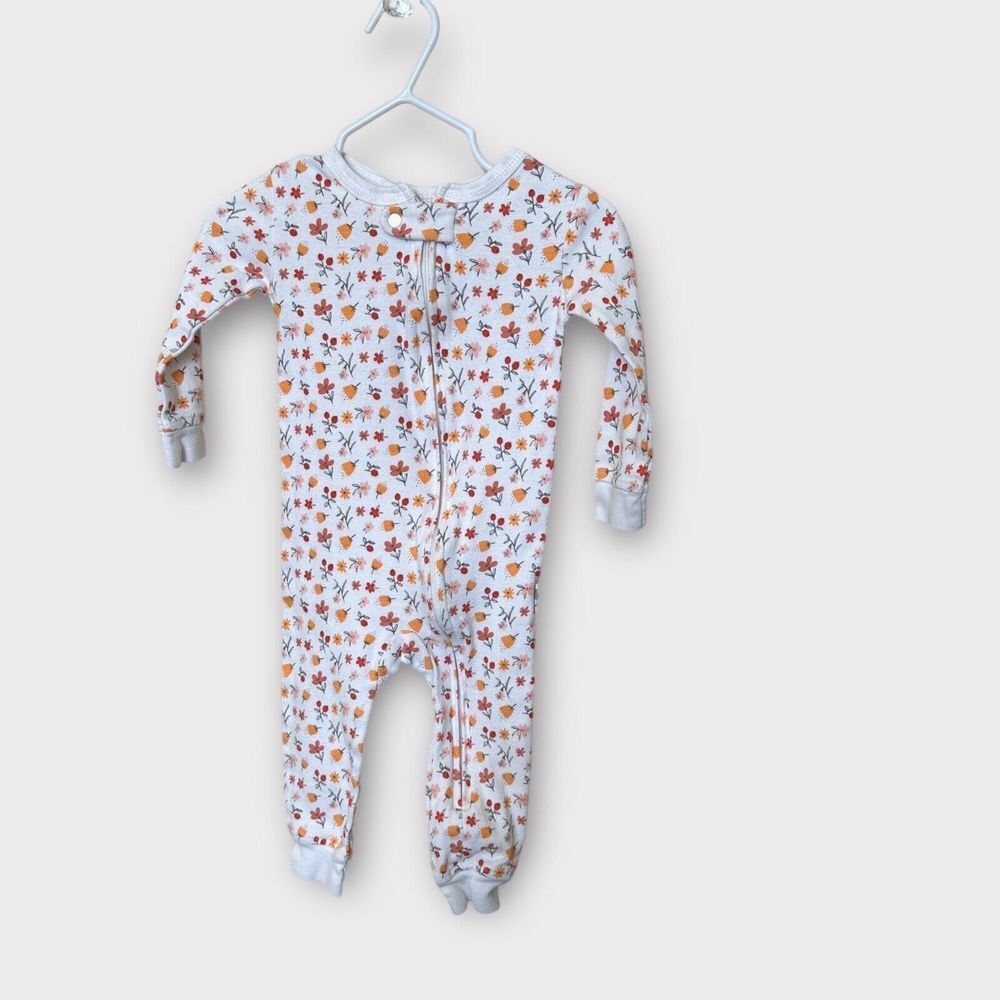 Rabbit & Bear One Piece Pajamas 12 Months‎ Flowers Fall Colors No Feet